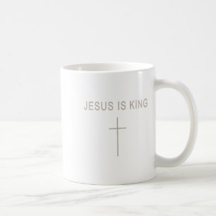 Mens Jesus Christ Is King Minimalist Faith Christi Coffee Mug
