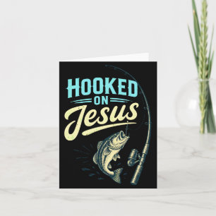 Mens jesus faith fish fishing vintage design card
