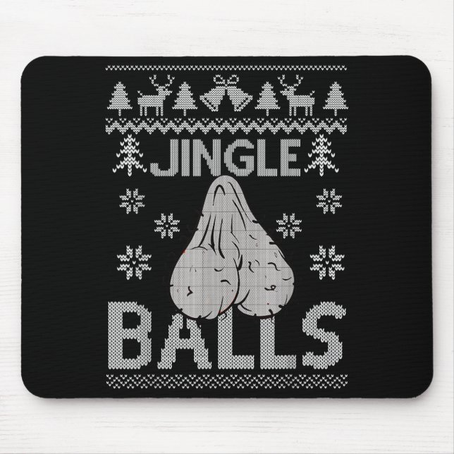 Mens Jingle Adult 18+ Ugly Christmas Sweater  Mouse Mat (Front)