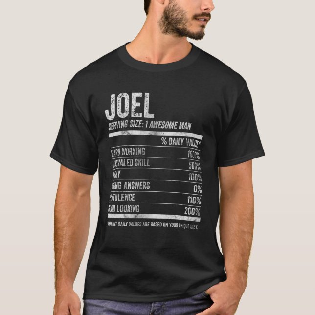 Mens Joel Nutrition Personalised Name Funny Name F T-Shirt (Front)