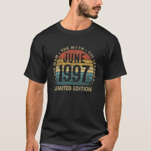 Mens June 1997 Man Myth Legend Retro 24 Years Old T-Shirt