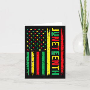 Mens Juneteenth 1865 American Flag Freedom African Card