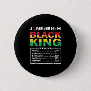 Mens Juneteenth Black African King Nutritional Fac 6 Cm Round Badge