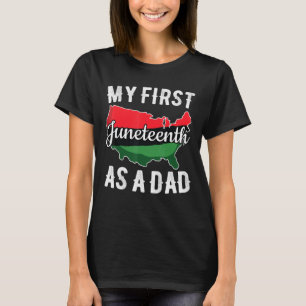 Mens Juneteenth Fathers Day American Flag Melanin  T-Shirt