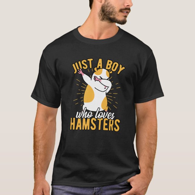 Mens Just A Boy Who Loves Hamster Hamster Owner Pe T-Shirt (Front)
