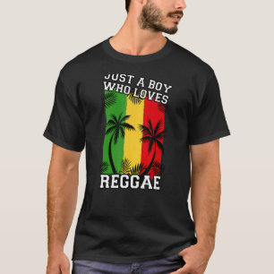 Mens Just A Boy Who Loves Reggae Jamaica Music Ras T-Shirt
