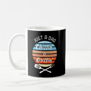 Mens Just A Dad Chilling and Grilling BBQ Coffee Mug