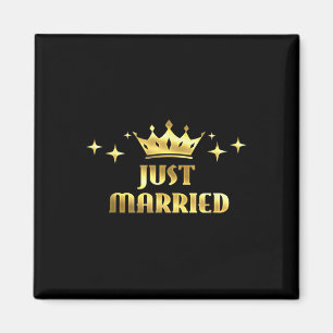 Mens Just Married Groom Squad Funny Wedding Party Magnet
