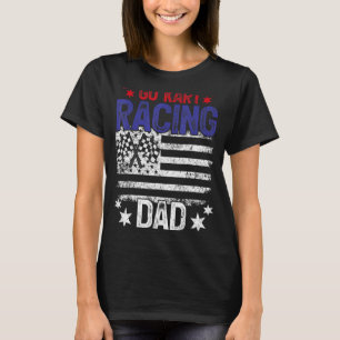Mens Kart Dad Vintage Usa Flag Go Kart Racing Dad T-Shirt