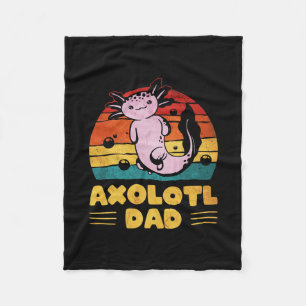 Mens Kawaii Axolotl Dad Retro Vintage Fleece Blanket