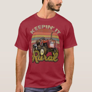 Mens Keepin It Rural Vintage Distressed Design T-Shirt