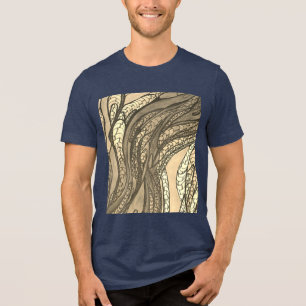 Men's "Khaki Tan Green silk Harvest" Tri-Blend Shirt