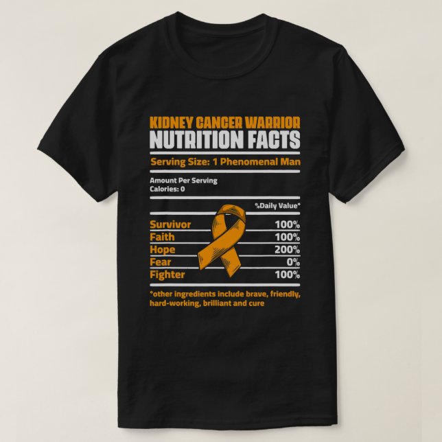 Mens Kidney Cancer Warrior Man Support Ribbon Kidn T-Shirt (Design Front)