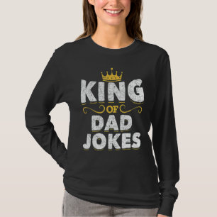 Mens King Of Dad Jokes Crown Rad Jokes Puns  Dad J T-Shirt