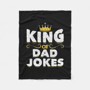 Mens King Of Dad Jokes Crown Rad Jokes Puns Funny Fleece Blanket