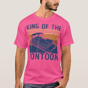 Mens King Of The Pontoon Captain Boat owner Dad Fa T-Shirt