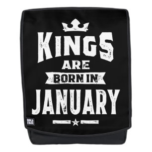 Mens Kings Are Born In January Birthday Gifts Backpack