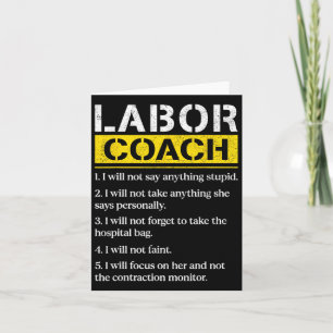 Mens Labor Coach Expecting Dad Rules Papa Funny Ba Card