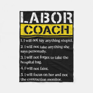 Mens Labour Coach Expecting Dad Rules Papa Funny B Fleece Blanket