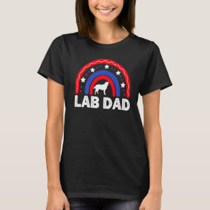 Mens Labrador Dad Rainbow Usa Patriotic Lab Dad Fa T-Shirt