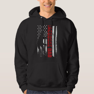 Mens Lacrosse Dad American Flag 4th July Lax Dad Hoodie