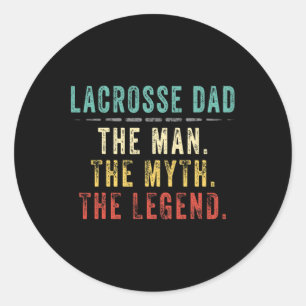 Mens Lacrosse Dad Fathers Day Gift Lacrosse Man My Classic Round Sticker