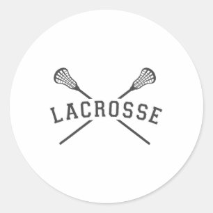 Men's Lacrosse Team Crossed Sticks Cool Colors Var Classic Round Sticker