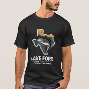 Mens Lake Fork Texas Fishing Legendary Lunkers Bas T-Shirt