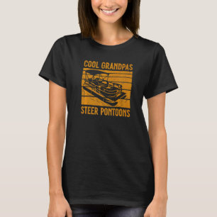 Mens Lake Pontooning Boat Cool Grandpas Steer Pont T-Shirt
