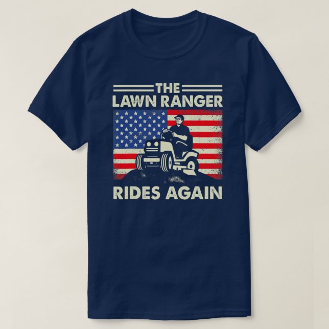 Mens Lawn Care The Lawn Ranger Rides Again Lawn T-Shirt (Design Front)