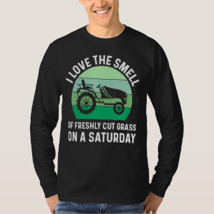 Mens Lawn Mower Dad Landscaping Yard Work Cut Gra T-Shirt