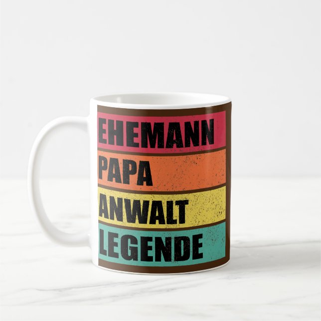 Mens Lawyer Dad Legend Husband Wedding Father's Coffee Mug (Left)