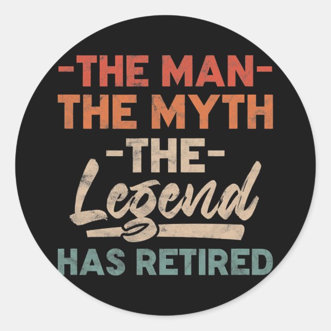 Mens Legend Has Retired Retirement Grandpa Father Classic Round Sticker (Front)