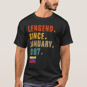Mens Legend Since January 1997 25Th Birthday Venez T-Shirt