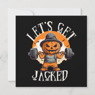 Mens Lets Get Jacked Pumpkin Jack-O-Lantern Funny