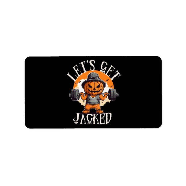 Mens Lets Get Jacked Pumpkin Jack-O-Lantern Funny Label (Front)