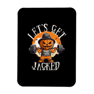 Mens Lets Get Jacked Pumpkin Jack-O-Lantern Funny Magnet
