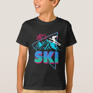 Mens Let's Ski Retro 80s Ski Outfit Vintage Skiing T-Shirt