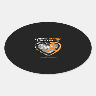 Mens Leukaemia Awareness Gifts Uncle Women Kids Oval Sticker