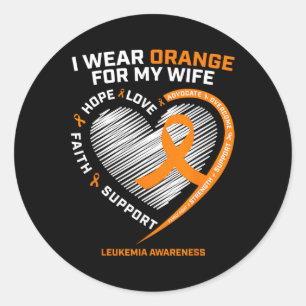 Men's Leukaemia Awareness Wife Husband Leukaemia Classic Round Sticker
