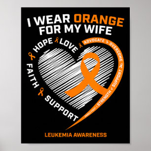 Men's Leukaemia Awareness Wife Husband Leukaemia Poster