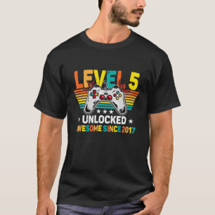 Mens Level 5 Unlocked Awesome 2017 Video Game 5Th T-Shirt