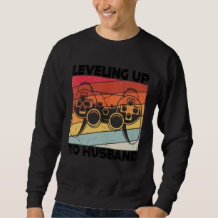 Mens Level Ascended To Husband Gamer Gamer Gaming Sweatshirt