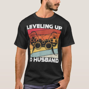 Mens Level Ascended To Husband Gamer Gamer Gaming  T-Shirt