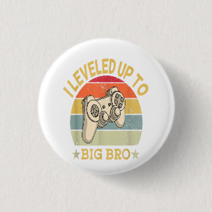 Mens Leveled Up To Big Brother Est 2022 Promoted 3 Cm Round Badge