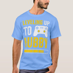 Mens Leveling Up To Hubby Husband Gamer Engagement T-Shirt