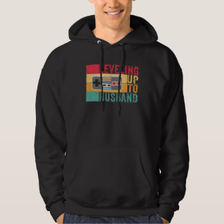 Mens Leveling Up to Husband Bachelor Party Gamer E Hoodie