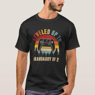 Mens Levelled Up To Grandaddy of 2 Video Gamer Fat T-Shirt