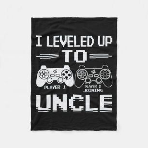 Mens Levelled Up To Uncle Level Unlocked Promoted Fleece Blanket