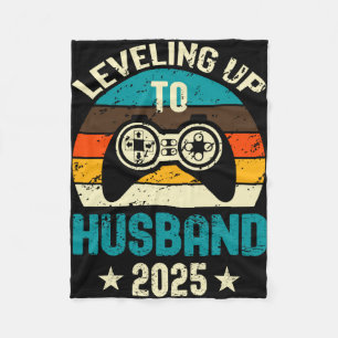 Mens levelling up to husband 2025 future groom fleece blanket